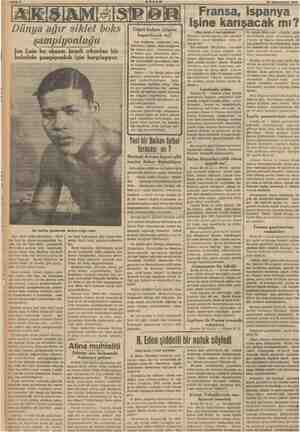  - o 25 Kânunusani 1939 Joe Luis bu akşam pe Mep ie m ER Kn Joe Luis'in gazetemiz Ağır siklet boks şampiyonu zenci Joe Luis bu