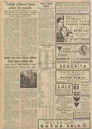    de LİK nm Rk İİ di Bahife 4 AKŞAM 23 Şubat 1939 Tedkik edilmesi lâzım gelen bir mesele Sinema ve tiyatro çıkışlarında...