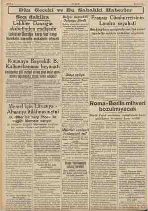  | | | | AKŞAM 23 Mart 1939 Dün Geceki ve Bu Sabahki Haberler Son dakika Lehliler Danziğin akıbetinden iEdİŞE Lehistan Danziğe
