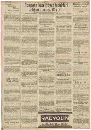  23 Mart 1939 OE . Sahife 11 Fırtınalar karşısında Türkiye TES tari 1 indi sahifede) İmkânsız faraziye olârak, bir ko- nüşma,