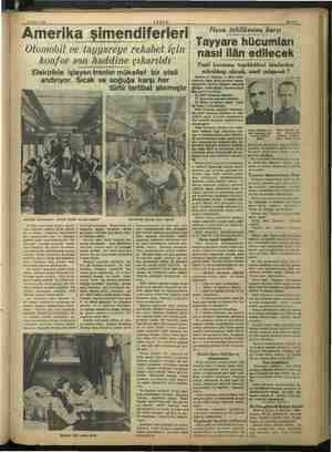  10 Nisan 1939 Amerika AKŞAM şimendiferleri Otomobil ve tayyareye rekabet için konfor son haddine çıkarıldı Elektrikle işleyen