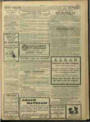   , 28 Nisan 1939 AKŞAM KESKİN KAŞELERİ; Kıriklik; “Nezle, Grip, aye baş ve — ağrılarına birebirdir. SALİM NECATİ...