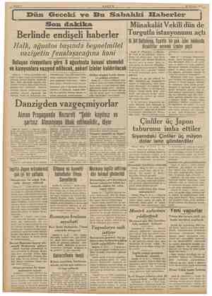  22 Temmuz 1959 a Dün Geceki ve Bu Sahahki Elfaberler Son dakika Berlinde endişeli haberler Halk, ağustos başında beynelmilel