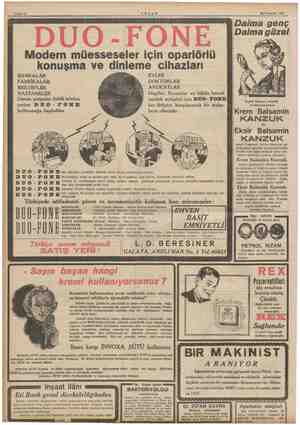  Sahife 12 24 Temmuz 1930 Modern müesseseler için oparlörlü konuşma ve dinleme cihazları BANKALAR EVLER FABRİKALAR DOKTORLAR