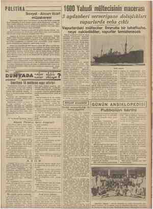    POLİTİKA Sovyet - Alman ticari müzakeresi Sovyetlerin telgraf ajansı Tass Almanya ile Sovyetler Birliği arasındaki ticari