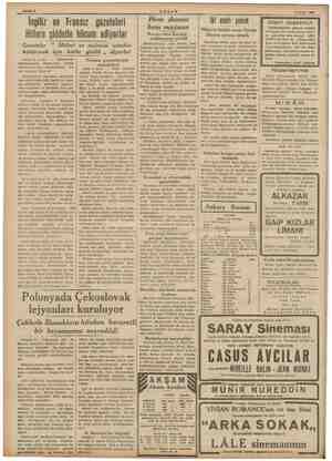  Sahife 4 İngiliz ve Fransız gazeteleri Hitlere şiddetle hücum ediyorlar Gazeteler ““ Hitleri ve rejimini ortadan kaldırmak