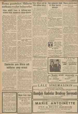    z İN ŞE AY gi e Roma gazeteleri Hitlerin nutkunurealist buluyorlar italyan mahafili Fransa ile İngiltereye karar vermekte