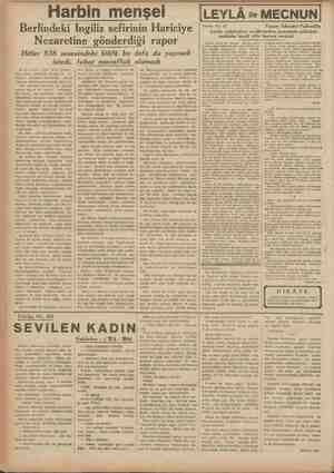  Harbin menşeli Berlindeki İngiliz sefirinin Hariciye Nezaretine gönderdiği rapor Hitler 938 senesindeki blöfü bu defa da...