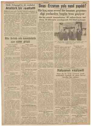  27 Teşrinlevvel 1939 Daily Telegraph'ın bir makalesi Atatürk bir realistti Hitler de onun gibi hareket etseydi medeniyet â-