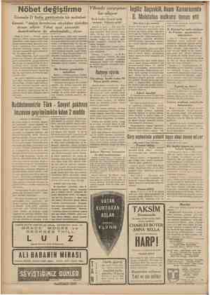    e Nöbet et değiştirme Giornale D' Italia gazetesinin bir makalesi Gazete: Roma 2 (A.A) — Stefani ajansı bildiriyor: Faşist