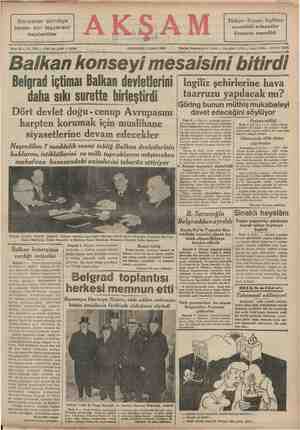 Türkiye - Fransa - İngiltere Sovyetler şimdiye arasındaki anlaşmalar kadar bin tayyareci kaybettiler —— Sene 22 — No. 7046 —-