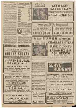  “KÜÇÜK HABERLER: m dü 13 ki semer | Ankara Borsası | 6 Şubat 1940 ESHAM ve TAHVİLÂT. Türk borcu | peşin | PARA ve ÇEKLER nam
