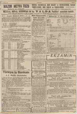    | a MM. ki * İstanbul Belediyesi ilânları * Milli Reasü rans 12 Mâri 1940 MAZON MEYVA TUZU Müferrih ve midevidir NEZLE siz,