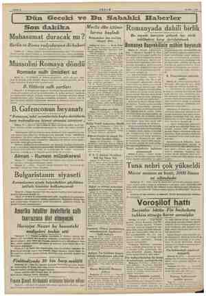  19 Mart 1940 m... a —a Dün Geceki ve Bu Sabahki Elfaberler Son dakıka Muhasamat duracak mı? Berlin ve Roma radyolarının iki