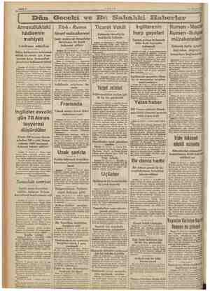  ir ea. ei En GE gü Eğ İ Dün Geceki ve Br. Arnavutluktaki hâdisenin mahiyeti N otulranın arğia kasi İtalya Balkanların...