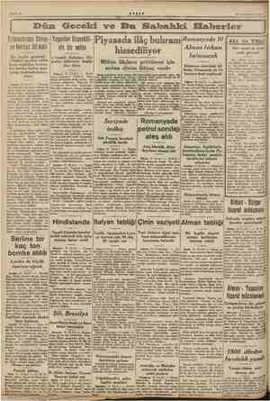    Dün Geceki ve maya EŞAM Bu Sakhahki Efaberler İİ Ki Aİ e 25 'Teşrimevvel 1940 & ç Belkanlardan Süvey-| Yugoslav Başveklli-