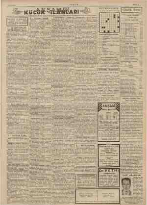    Mz my 7 Kuçük “RANLARI Sahife 7 BULMACAMIZ — Günlük Borsa i ESHAM ve TAHVİLÂT - KAMBİYO ve FİATLERİ 5 Mart 1941 Soldan sağa