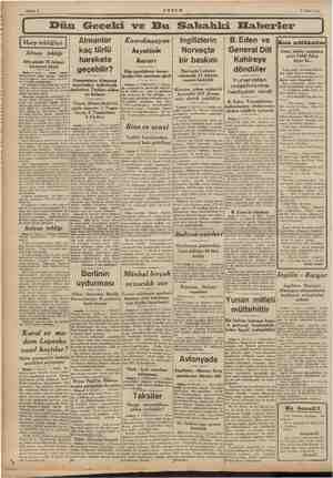        Sahife 2 KEEyYAN 7 Mart 1941 m Dün Geceki ve Bu Sabahki Haberler İ Almanlar | Koordinasyon| ingilizlerin Alman tebliği