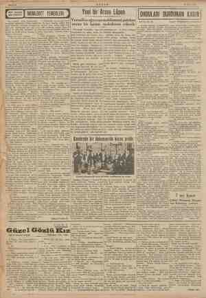    AKŞAM 10 Mart 1941 MEMLEKET YEMEKLE Şi Veni bir Arsen Lüpen | İ ORDULARI DURDURAN KADINİ Tefrika No, 62 Yazan: İSKENDER F.