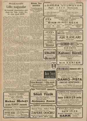    MİRİ Sahife 4 AKŞAM 29 Mart 1941 Iktisadi meseleler .Bimen Şen | e a erefi Lüks mağazalar ve Önümüzdeki pazartesi o başına