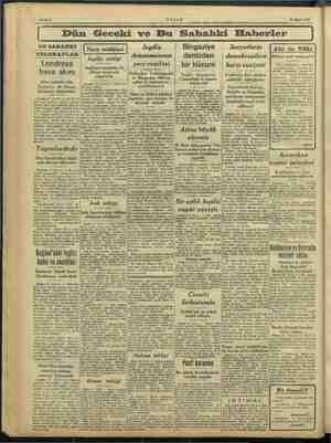  GG AKŞAM "21 Mayıs 1941 Geceki ve Bu Sabahki Haberler | BU SABAHKİ TELGRAFLAR Londraya hava akını Akın şiddetli « şiddetli
