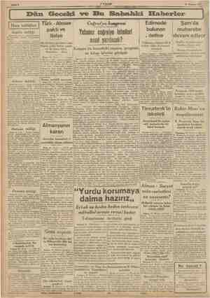     21 Hasiran 1941 Dün Geceki ve Bu Sabahki Elaberler - Alman paktı ve Italya Şam'd muharebe am ediyor İngiliz topçusu şehri