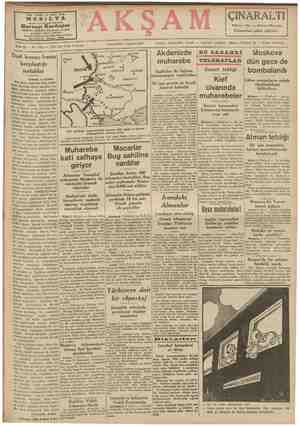    ÇINARALTI Milliyetçi; Fikir ve Edebiyat Mecmuası Cumartesi günü çıkıyor. PAZARTESİ 4 Ağustos 1941 Sahibi: Necmeddin Sadak —