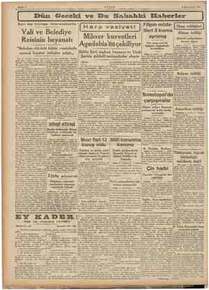      EAA YE ye A iğ r a a Sahife 2 AKŞAM 9 Kânunusani 1942 | Dün Geceki ve Bu Sabahki Efaberler İ Filipin müdar- fileri 3...