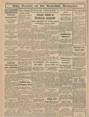  Sahife 2 p 21 Kânunusani 1942 Dün Geceki ve Bu Sabahki Elaberler İk mahsul ekimi | Harp vaziyeti İ Yaz Kadın memur ve İngiliz