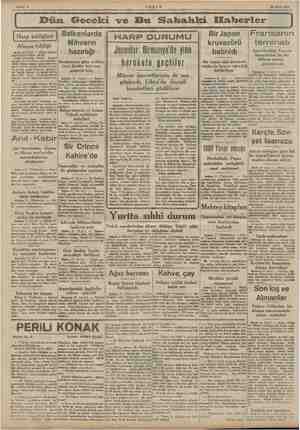  Sahife 2 ı ABRŞAM 22 Mart 1942 | Dün Geceki ve Bu Sahahki Elfaberler İ | Balkanlarda HARP DURUMU Bir Japon Fransanın Mihverin