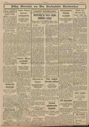      Sahife 2 AKŞAM 23 Mart 1942 Dün Geceki ve Bu Sahahki ZElaberler İ Anglo- Sakson HARP DURUMU Almanyanın | Büyük edip...