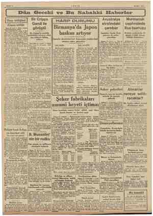  Sahife 2 AKŞAM 28 Mart 1942 | Dün Geceki ve Bu Sabahki Haberler İ Sir Cripps HARP DURUMU Avustralya Murmansk Gandi ile >...