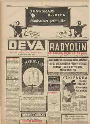  Sahife 8 AKŞAM AK e RRiPTON 1 Nisan 1942 Ve bütün ağrıları derhal keser. Sıhhiye Vekâletinin ruhsatını haizdir. İcabında...