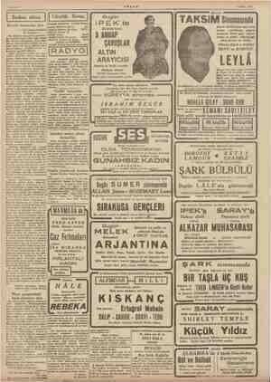    AKŞAM 4 Nisan 1942 , Salufe 4 | Z » ee pe e İİ (TAKSIM Sinemasında . , Dm İstanbul Borsasının 3/4/942 Flatları | pP E K te