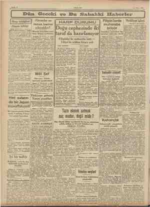    Sahife 2 A AKŞAM 11 Nisan 1942 | Dün Geceki ve Bu Sabahki Haberler İ Alman tebliği Hint suların- .da bir Japon vazör, 1 1