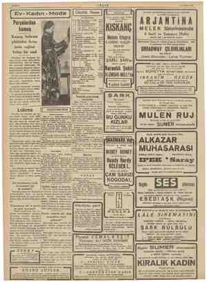  Sahife 4 AEŞAM 11 Nisan 1947 i Ev-Kadı n - Moda | Parçalardan kumaş Kumaş buhranı yüzünden Avru- pada rağbet bulan bir usul