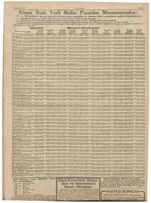    22 Haziran 1943 AKŞAM Sahife 7 Sümer Bank Yerli Mallar Pazarları Müessesesinden: 22-6- 942 Mei inilek itibaren em tevziatın