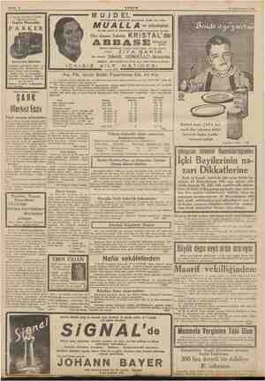    Sahife 4 : AKŞAM 15 Kânunuevvel 1942 | Temizliği ve saflığı ilebütün d M U J D E! . dünyada tanınmış İngiliz Mam PARKER...
