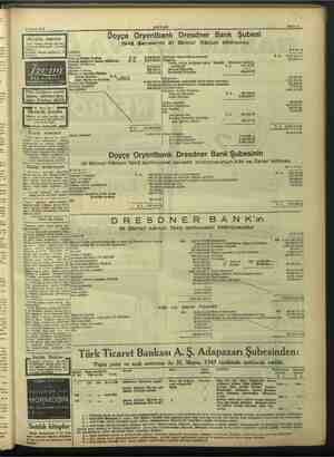    3 15 Mayıs 1943 ,AEŞAM Sahife 7 Acele satılık Doyçe O y Ş Kaptı kaçıya elverişli beş lâs- 1942 Senesinin 31 Birinci Kânun