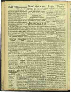  SÖZÜN Türedi ailesi roma- | Gezeteler Türk matbuat çık an d â y. dün de Yeri Yüksek: mühendis Sadi Gezdur, bayan Harika...