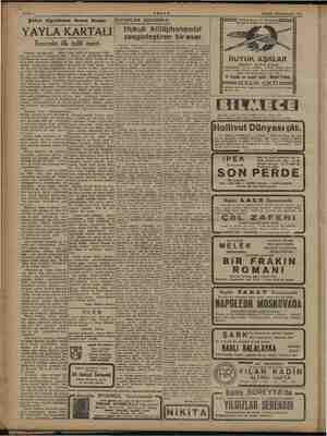    Sahife 4 Şehir tiyatrosu dram kısmı YAYLA KARTALI Senenin ilk telif eseri Nafiz tiyatroya. üç Sene 1924 te piyeşini ilk...