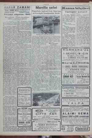  Sante 4 AKŞAM 14 Şubat 1945 KARAR ZAMANI Manilla şehri (Kanun bilgileri Yazan : SUMNER -WELLS gıeiieiye Müntoşan | 30...