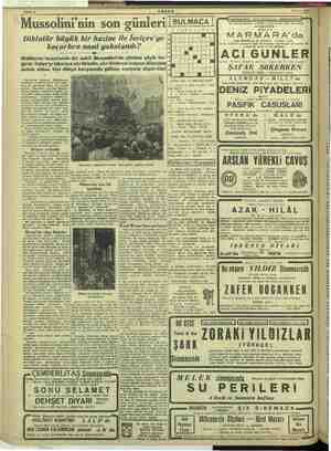    Sahife 4 3 Nisan 1948 Mussolini'nin son günleri !8 Diktatör büyük bir hazine ile İsviçre'ye kaçarken na: nasıl yakalandı?