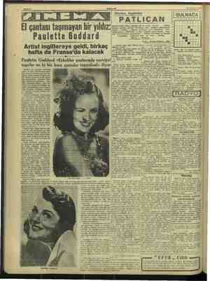    am 30 Haziran 1946 Fİ çantası taşımayan bir yıldız: : Paulette Goddard Artist Ingiltereye geldi, birkaç hafta da Fransa'da