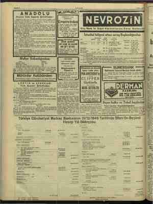    Sahife 8 5 Mart 1947 ANADOL Anonim Türk Sigorta Şirketinden : irkelimizin 1946 seni va mn vE Gi Mana mika yazılı 25 mart