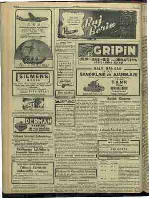    | Sahite 8 AKŞAM 2 Nisan 1947 C. 5. Ceskoslovenske Aeroliniee Nas oslovak Hava Yolları nm letan an a Mei yi Yolcu...
