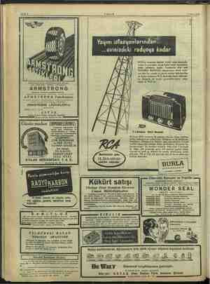    Sahife 8 AKŞAM 17 Mayıs 1947 Lâstik. sanağilnin ön eski lima biri olan THE ARMSTRONG RUBBER COMPANY'nin. ARMSTRONG Kamyon