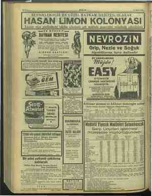       Bahife $ Erşıw 15 Ağüstos”1947 SEVDiKLERiNiZE EN GÜZEL BAYRAM HEDiYESi OLARAK | 5 i : C ” .. . . ek . .. & Losyon veya
