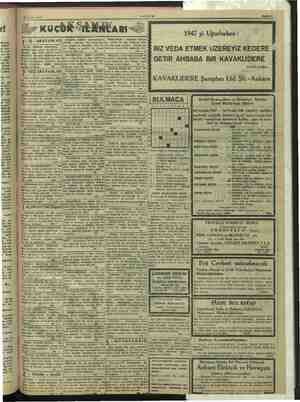  ettiğini kastetti” İz oynar De ür değil mi? is yar) E> KUÇĞĞK SAMINLARI- 1947 yi Uğurlarken : BiZ VEDA ETMEK ÜZEREYİZ KEDERE