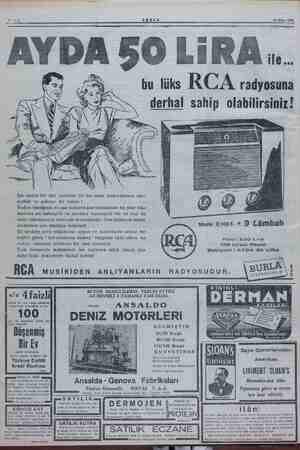    Süt 8 . AKŞAM 10 Nisan 1948 ai e JA bu lüks RCA radyosuna derhal sahip olabilirsiniz! İşte mes'ut bir aile yuvasını bir kat